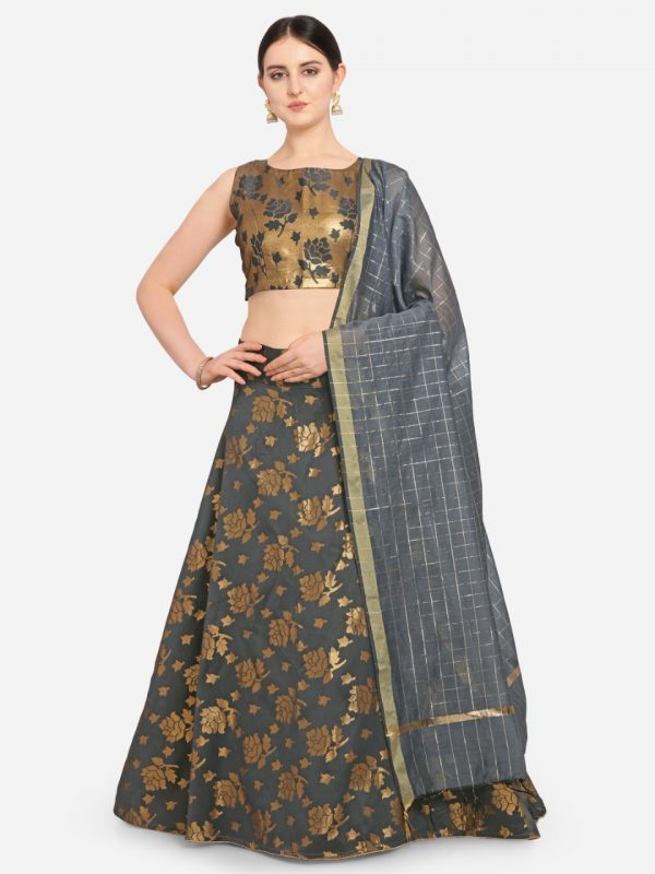 HEAVY ZARI EMBRODIERY LAHNGA