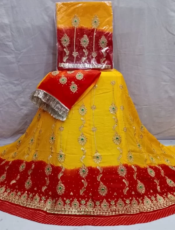 Fancy Rajputi Poshak on Crep Slik Fabric Quality with Humrahi Shaded Odni